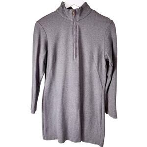 J‎ McLaughlin Women Gray Quarter Zip Long Sleeve Dress Size Medium Tunic